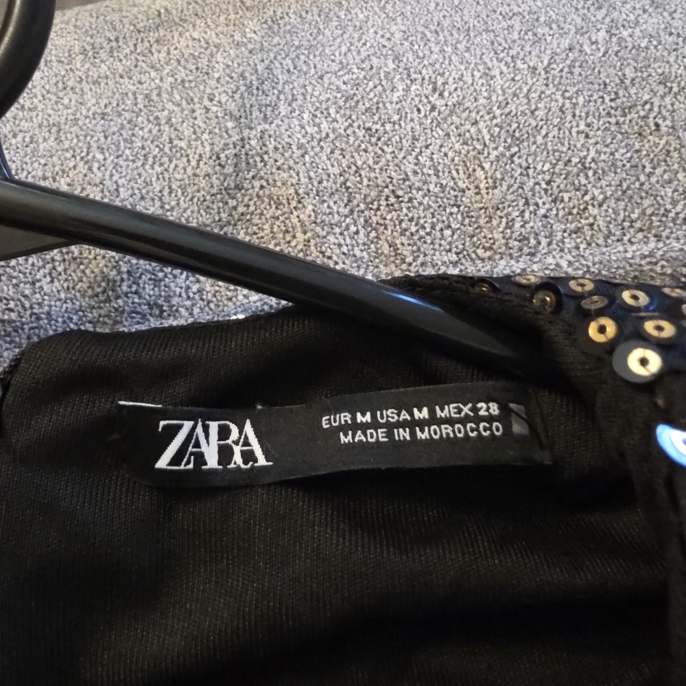 Zara Black Sequin Embellished Blouse